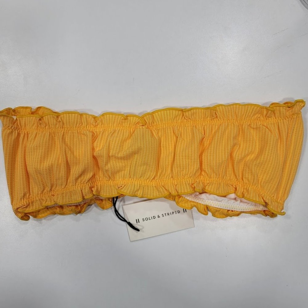 Solid & Striped Audrey Bikini Top Yellow Pucker Size Large - Picture 4 of 9